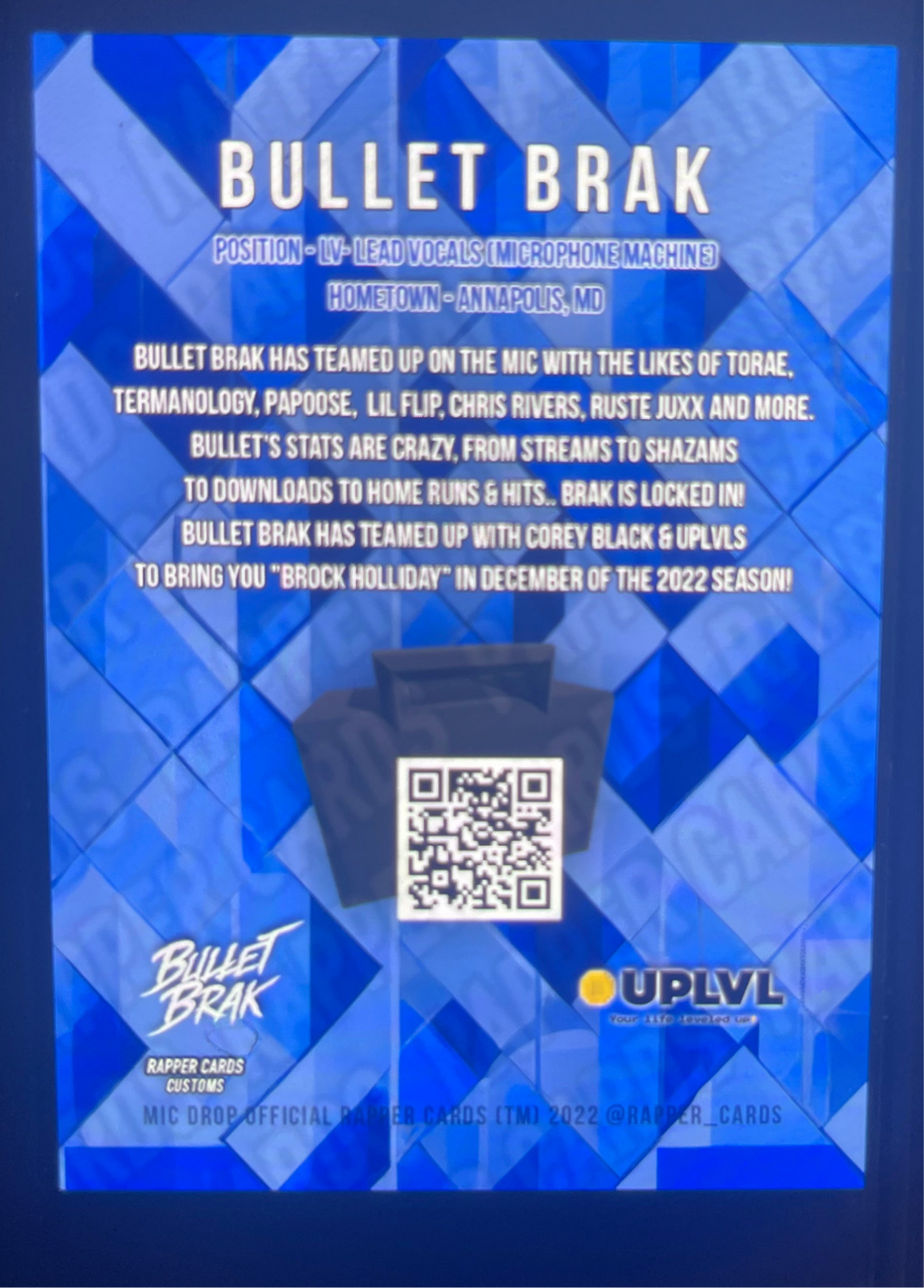 Bullet Brak “OG” Rapper Card (Autographed)
