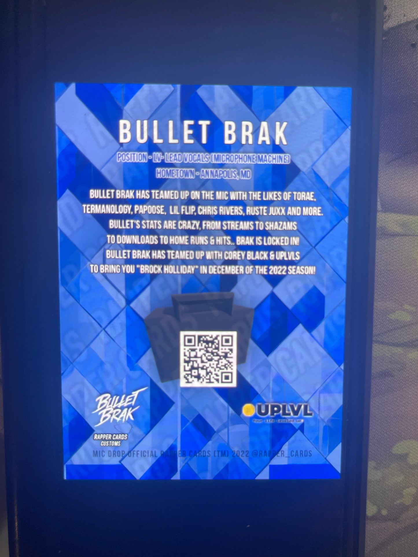 Bullet Brak “OG” Rapper Card (Autographed)